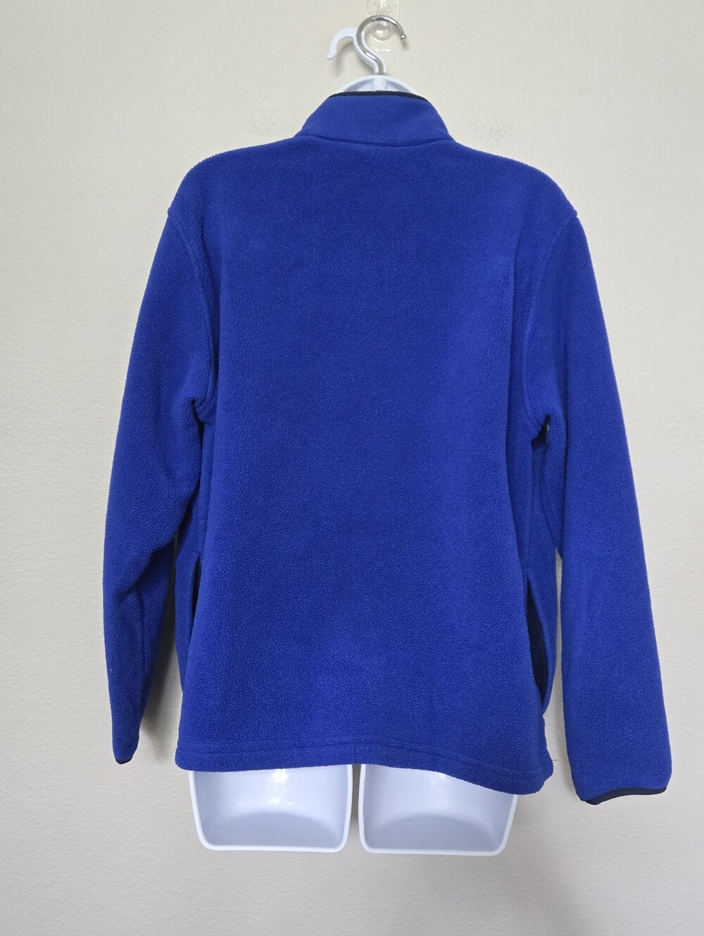 Vintage L.L Bean Snap Packet Blue Fleece Pullover Large Retro Winter Hiking - Picture 7 of 12